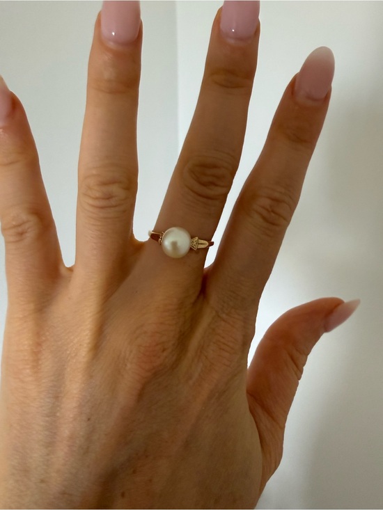 Jewelry - Vintage Genuine Pearl Gold Tone Ring Size 8